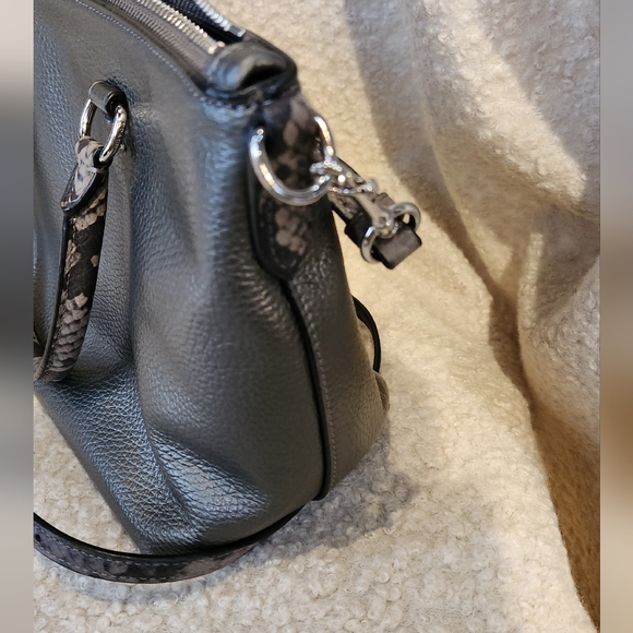 Coach Metallic Gray/ Silver  Leather EMMA Bag - Picture 9 of 9